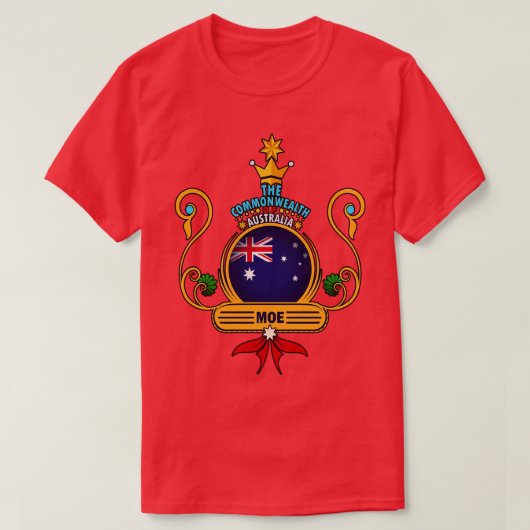 Moe town Australian Flag Souvenir T-Shirt (Design vorne)