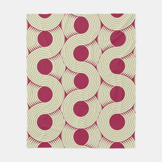 Moebius Streifen: Unendlicher rot-grüner Tile Fleecedecke (Vorderseite)