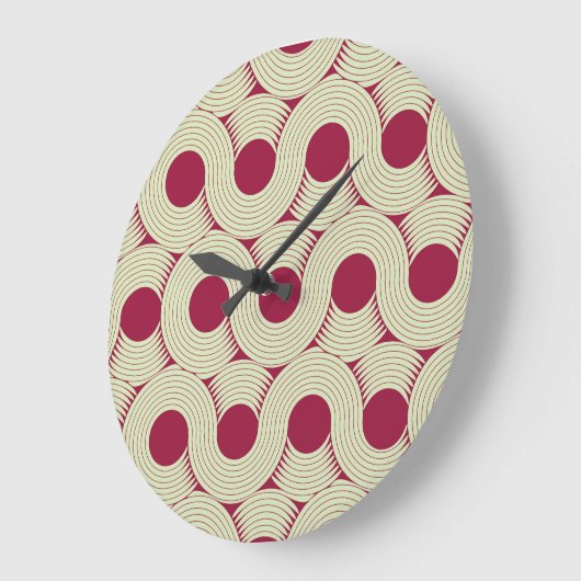 Moebius Streifen: Unendlicher rot-grüner Tile Große Wanduhr (Winkel)