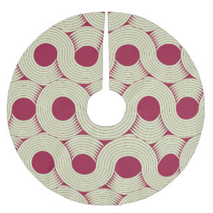 Moebius Streifen: Unendlicher rot-grüner Tile Polyester Weihnachtsbaumdecke
