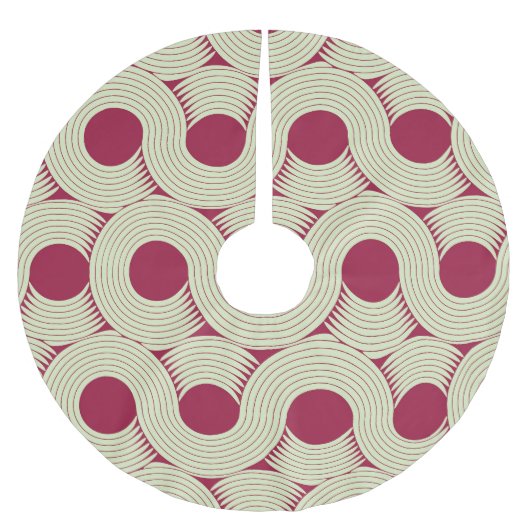 Moebius Streifen: Unendlicher rot-grüner Tile Polyester Weihnachtsbaumdecke (Vorderseite)