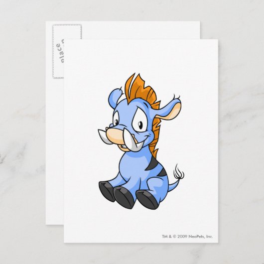 Moehog Blau Postkarte (Vorne/Hinten)