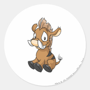 Moehog Brown Runder Aufkleber