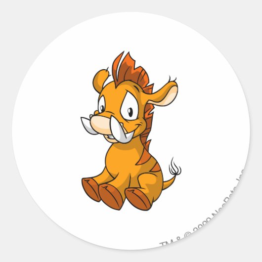 Moehog Orange Runder Aufkleber (Vorderseite)