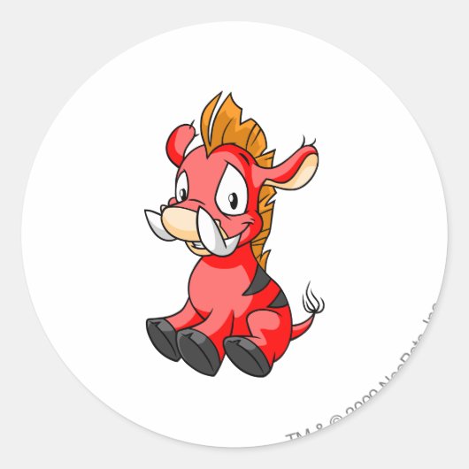 Moehog Red Runder Aufkleber (Vorderseite)