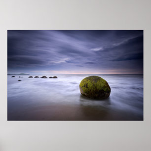 Moeraki Boulders Sunrise Seascape Poster