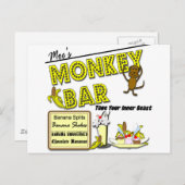 Moes Affe-Bar-Bananae split Postkarte (Vorne/Hinten)