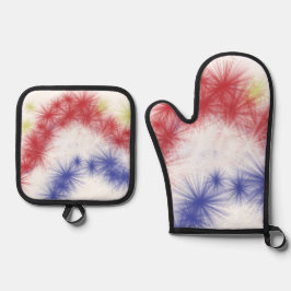 Moes Feuerwerk-Feier Ofenhandschuh & Topflappen-Set