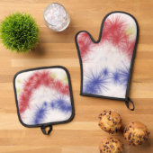 Moes Feuerwerk-Feier Ofenhandschuh & Topflappen-Set (Oben Unten)