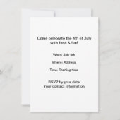 Moe's Happy 4. Juli Einladung (Rückseite)