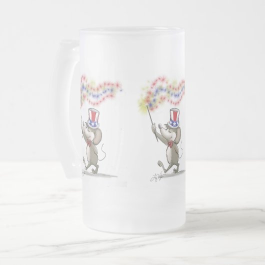 Moe's Happy 4. Juli Mattierte Tasse (Vorderseite Links)