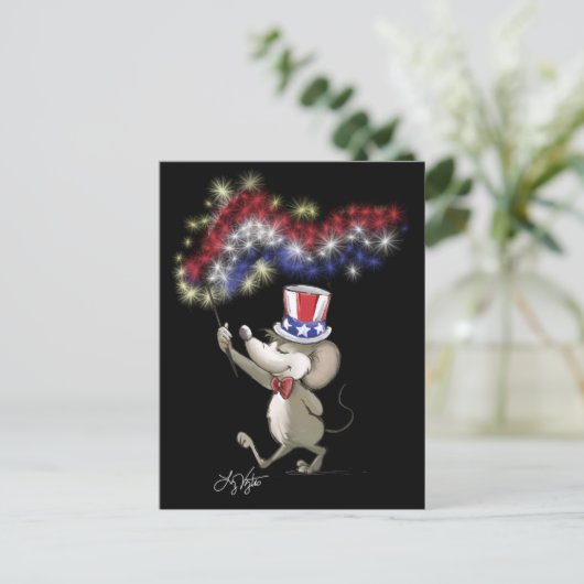 Moe's Happy 4. Juli Night Celebration Postcard Postkarte (Stehend Vorderseite)