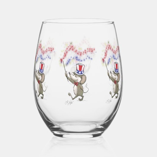 Moe's Happy 4. Juli Weinglas Ohne Stiel (Vorderseite)