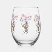 Moe's Happy 4. Juli Weinglas Ohne Stiel (Rückseite)