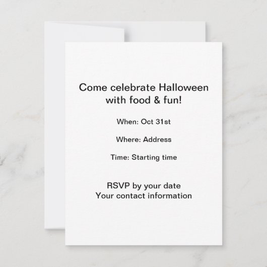 Moe's Happy Halloween Einladung (Rückseite)