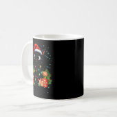 Moewy Christmas Black Cute Cat Santa Hat Xmas Wome Kaffeetasse (Vorderseite Links)