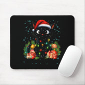 Moewy Christmas Black Cute Cat Santa Hat Xmas Wome Mousepad (Mit Mouse)