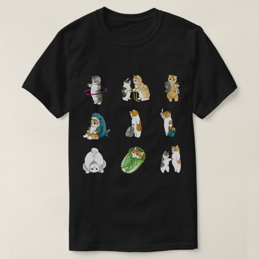 Mofu Sand Niedliche Katze Zeichnend Muster und Pac T-Shirt (Design vorne)