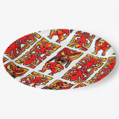 Mog Mog Warrior Tiki Pappteller (Schrägansicht)