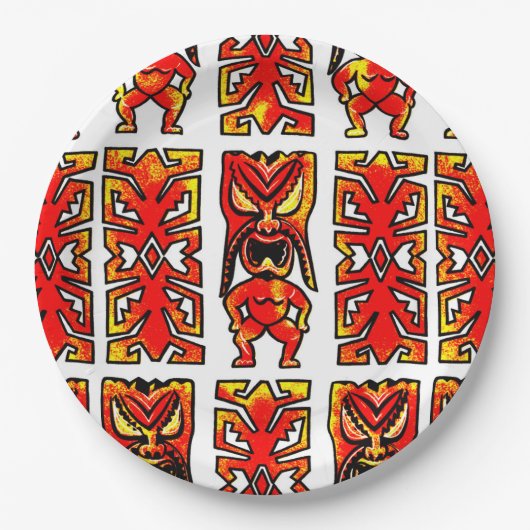 Mog Mog Warrior Tiki Pappteller (Vorderseite)