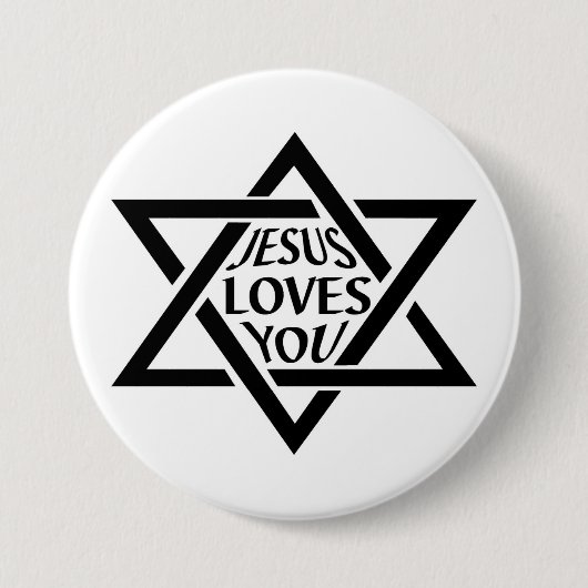Mogan David Stern - Jesus-Lieben Sie Button (Vorderseite)