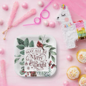 Möge alles Merry & Bright sein Pappteller (Party)