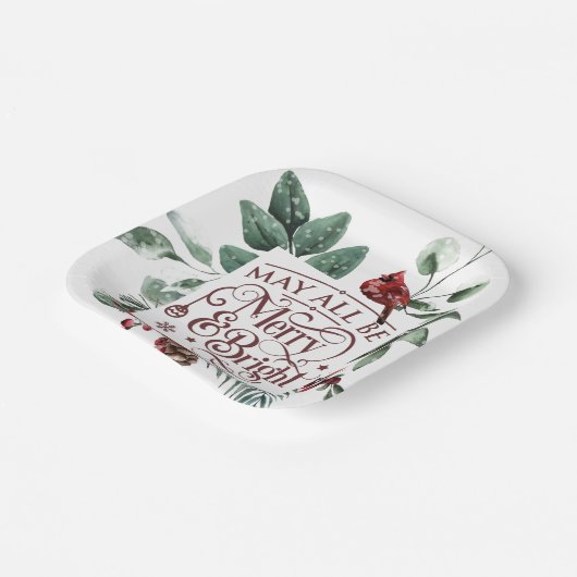 Möge alles Merry & Bright sein Pappteller (Gewinkelt)