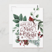 Möge alles Merry & Bright sein Postkarte (Vorne/Hinten)