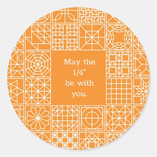 Möge das "Vierte" mit einem Sampler Quilangebot se Runder Aufkleber (Vorderseite)