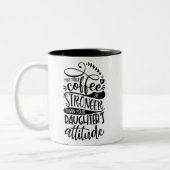 Möge dein Kaffee stärker sein als deine Töchter. Zweifarbige Tasse (Links)
