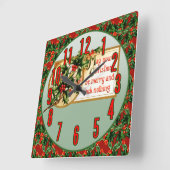 Möge dein Weihnachten froh sein und es an nichts h Quadratische Wanduhr (Winkel)