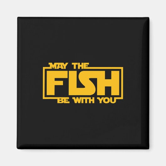 Möge der Fisch mit dir sein - Lustiges Fischen Magnet (Vorne)