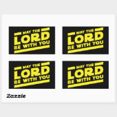 Möge der Herr bei dir sein Rechteckiger Aufkleber (Blatt)