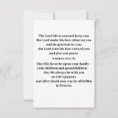 Möge der Herr dir die Gebetskarte segnen Dankeskarte (Rückseite)