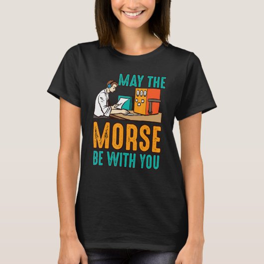 Möge der Morse mit dir sein Ham-Radio-Spruch Männe T-Shirt (Vorderseite)