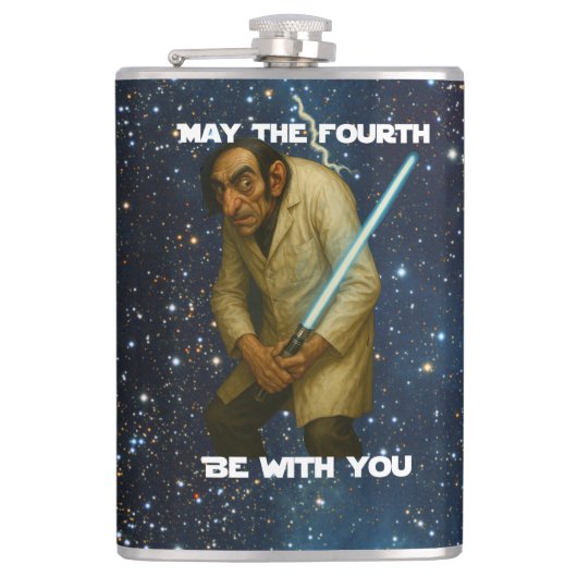 Möge der Vierte bei dir sein (Mathe-ter)! Flachmann (Vorderseite)