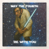 Möge der Vierte bei dir sein (Mathe-ter)! Glasuntersetzer (Vorderseite)