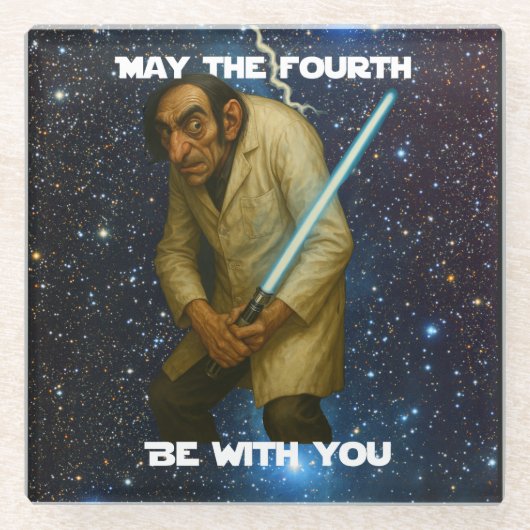 Möge der Vierte bei dir sein (Mathe-ter)! Glasuntersetzer (Vorderseite)