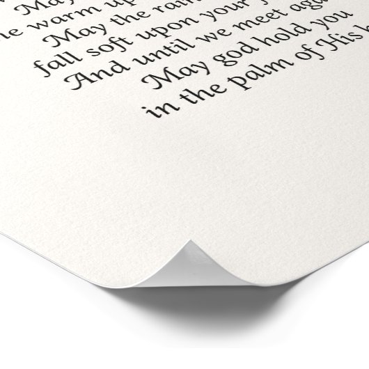 Möge der Weg aufgehen - ein irischer Segen Poster (Ecke)