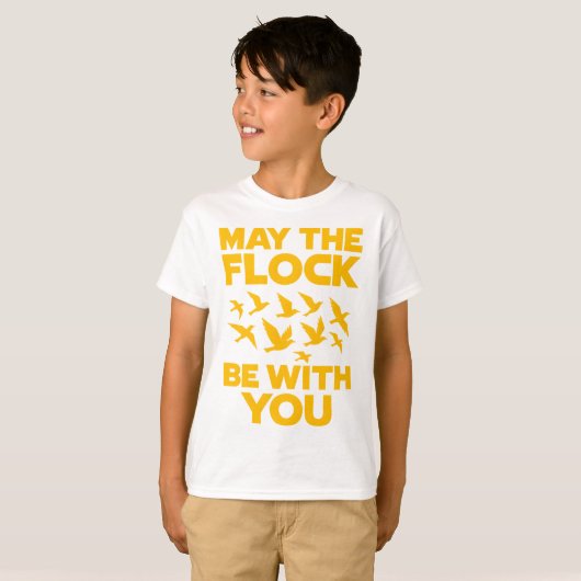 Möge die Flock bei dir sein - lustiger Vogelbeobac T-Shirt (Vorne ganz)