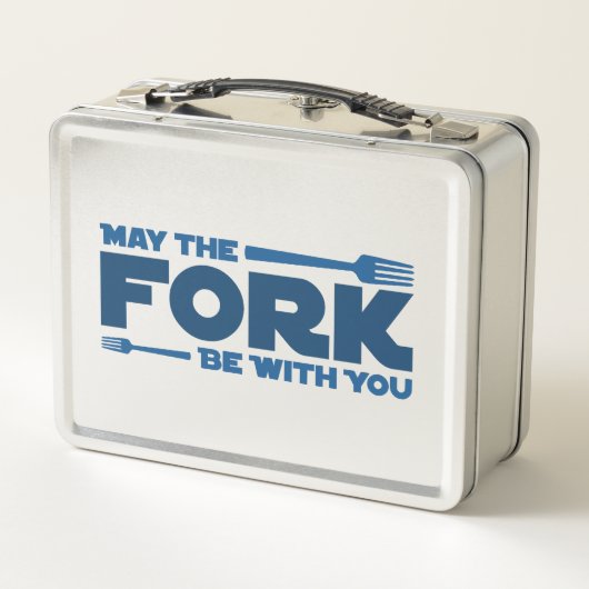 Möge die Gabel bei dir sein Metall Brotdose (Rückseite)