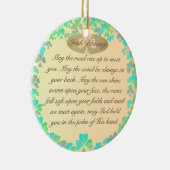 "Möge die Straße aufsteigen..." Kleeblatt Irish Se Keramik Ornament (Rechts)