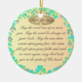 "Möge die Straße aufsteigen..." Kleeblatt Irish Se Keramik Ornament (Vorne)