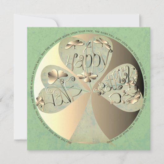 "Möge die Straße aufsteigen..." St. Patrick's Day. Dankeskarte (Vorderseite)