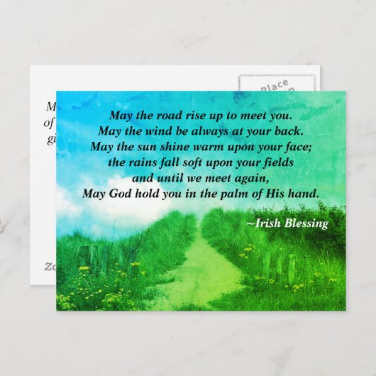 Möge die Straße aufsteigen, um Sie zu treffen, iri Postkarte (Vorne/Hinten)
