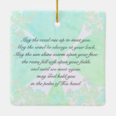 "Möge die Straße steigen..." Irish Segen Card Keramikornament (Rückseite)