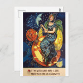 Möge diese Hexe dir einen Halloweenvogel bringen Postkarte (Vorne/Hinten)
