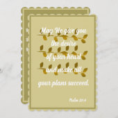 Möge Er Ihnen den Wunsch Ihrer Psalm 20:4 Karte ge (Vorne/Hinten)