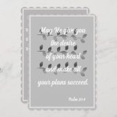 Möge Er Ihnen den Wunsch Ihrer Psalm 20:4 Karte ge (Vorne/Hinten)