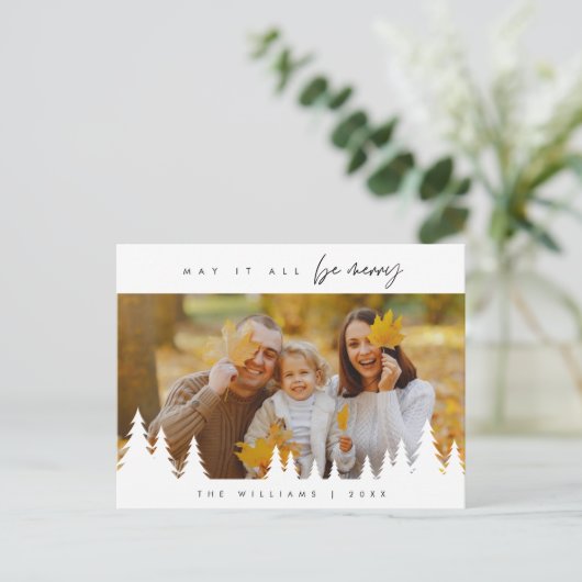 Möge es alles ein frohes, familiäres Foto sein, Mi Postkarte (Stehend Vorderseite)